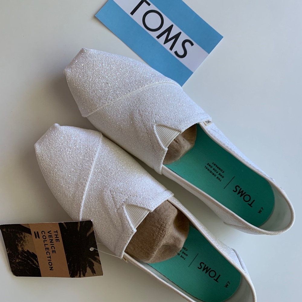 White Glitter Toms